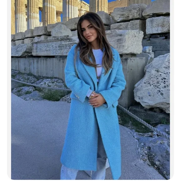 Zara Wool Coat -Limited edition Sky Blue 8357-477 . Bloggers Favorit - Picture 13 of 16